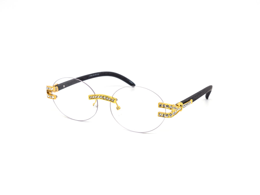 12 Pack: Iced Out Oval Clear Wholesale Eyeglasses