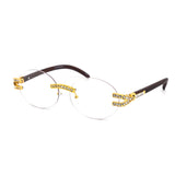 12 Pack: Iced Out Oval Clear Wholesale Eyeglasses