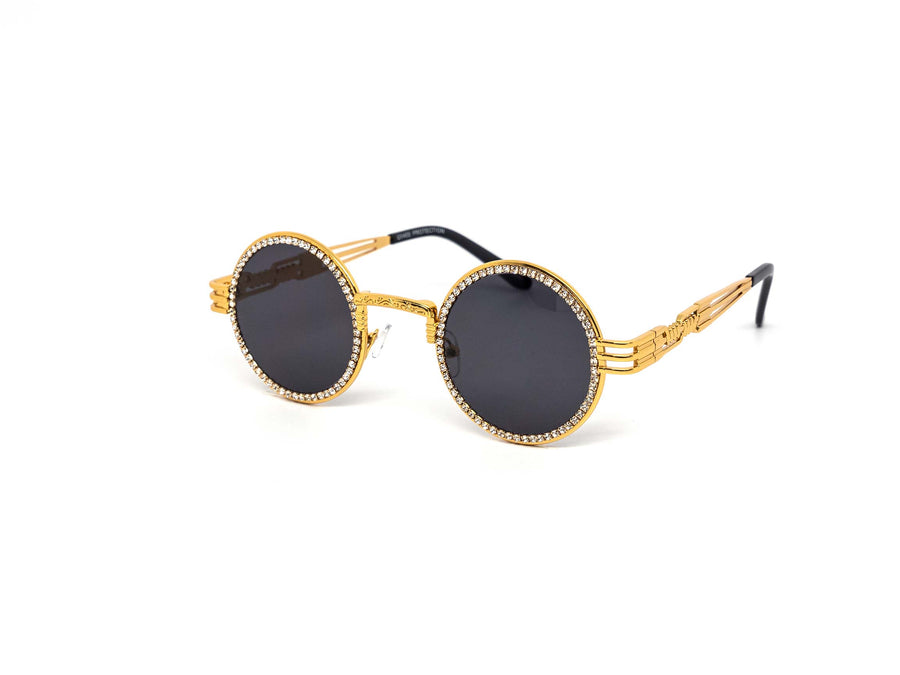 12 Pack: Simple Circle Rhinestone Drip Wholesale Sunglasses
