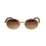 12 Pack: Oval Rhinestone Infused Metal Wholesale Sunglasses