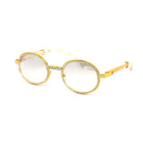 12 Pack: Oval Rhinestone Infused Metal Wholesale Sunglasses