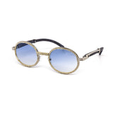 12 Pack: Oval Rhinestone Infused Metal Wholesale Sunglasses