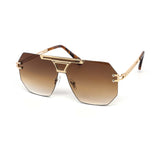 12 Pack: Octagonal Rimless Metal Aviator Wholesale Sunglasses