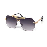 12 Pack: Octagonal Rimless Metal Aviator Wholesale Sunglasses