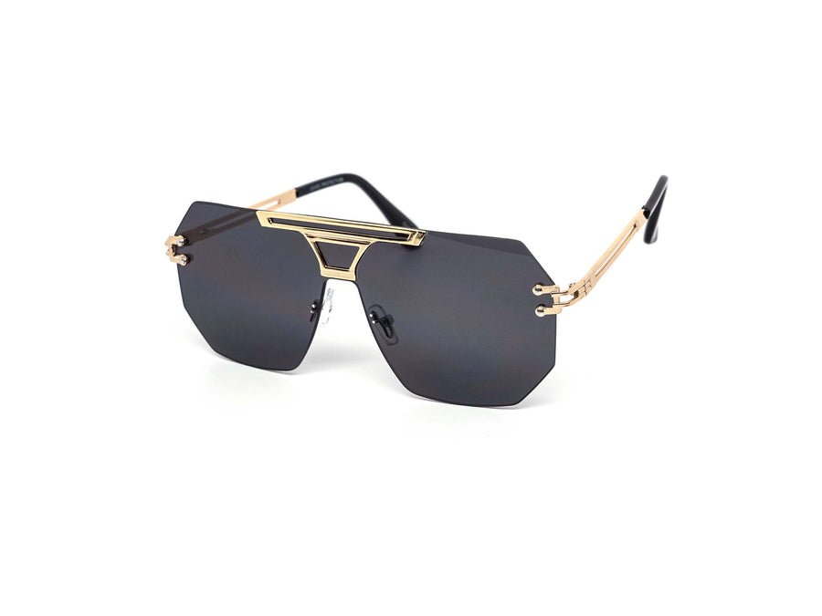 12 Pack: Octagonal Rimless Metal Aviator Wholesale Sunglasses