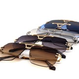 12 Pack: Octagonal Rimless Metal Aviator Wholesale Sunglasses