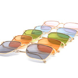 12 Pack: Chic Oversized Minimalist Gold Metal Wholesale Sunglasses