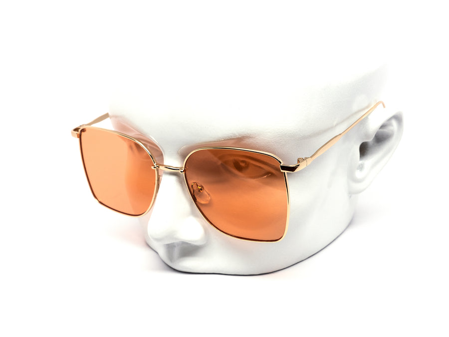 12 Pack: Chic Oversized Minimalist Gold Metal Wholesale Sunglasses