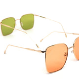 12 Pack: Chic Oversized Minimalist Gold Metal Wholesale Sunglasses