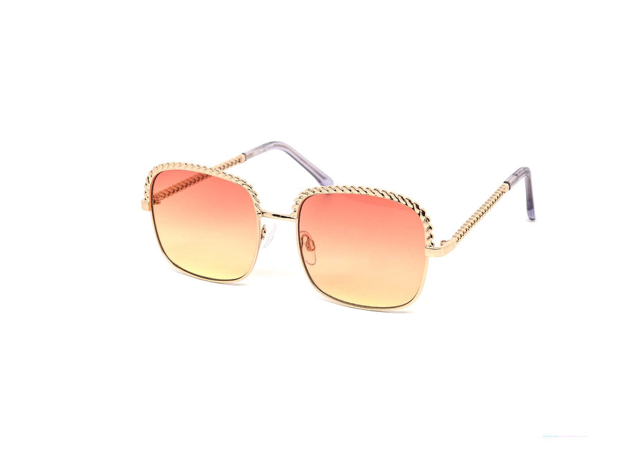 12 Pack: Eccentric Rounded Metal Rope Color Gradient Wholesale Sunglasses