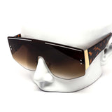 12 Pack: Oversized Rimless White Lines Duo-tone Wholesale Sunglasses