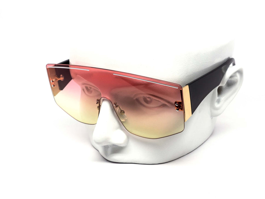 12 Pack: Oversized Rimless White Lines Duo-tone Wholesale Sunglasses