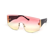 12 Pack: Oversized Rimless White Lines Duo-tone Wholesale Sunglasses