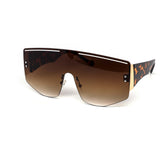 12 Pack: Oversized Rimless White Lines Duo-tone Wholesale Sunglasses