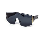 12 Pack: Oversized Rimless White Lines Duo-tone Wholesale Sunglasses