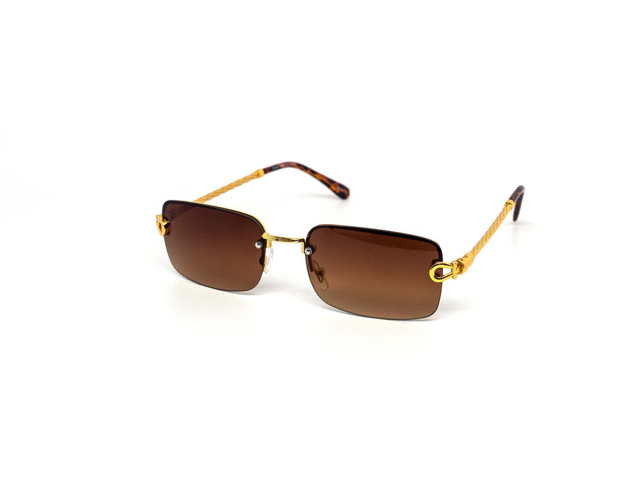 12 Pack: Sleek Rimless Golden Rope Gradient Wholesale Sunglasses