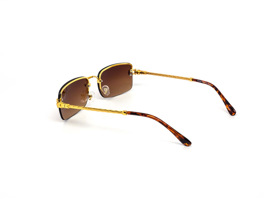 12 Pack: Sleek Rimless Golden Rope Gradient Wholesale Sunglasses