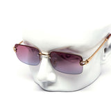 12 Pack: Rimless Metal Rope Slim color Gradient Wholesale Sunglasses