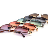12 Pack: Rimless Metal Rope Slim color Gradient Wholesale Sunglasses