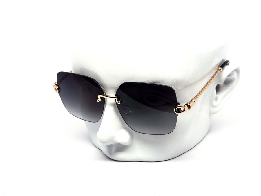 12 Pack: Rimless Metal Rope Color Gradient Wholesale Sunglasses