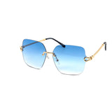 12 Pack: Rimless Metal Rope Color Gradient Wholesale Sunglasses