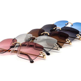 12 Pack: Rimless Metal Rope Color Gradient Wholesale Sunglasses