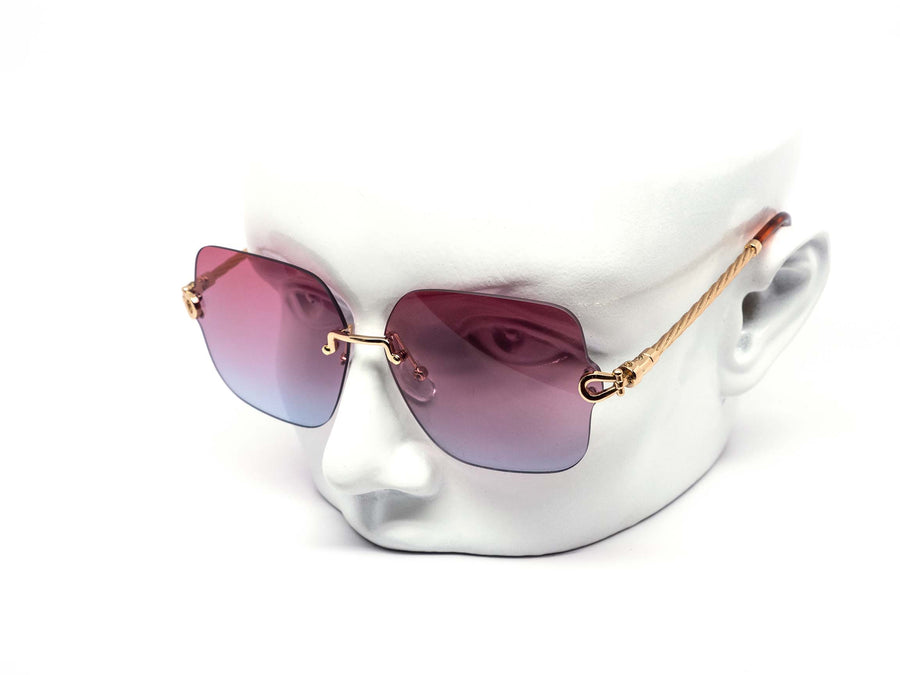 12 Pack: Rimless Metal Rope Duotone Gradient Wholesale Sunglasses