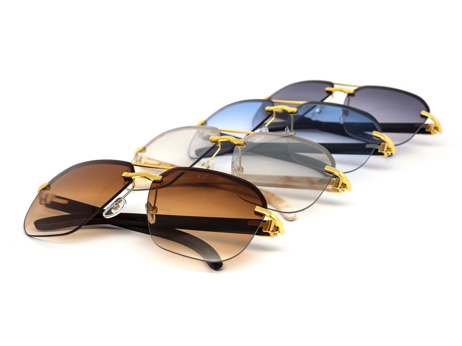 12 Pack: Rimless Gradient Aviator Wholesale Sunglasses