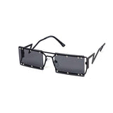 12 Pack: Rimless Wire Skeleton Studded Square Wholesale Sunglasses