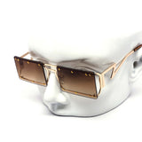 12 Pack: Rimless Wire Skeleton Studded Square Wholesale Sunglasses