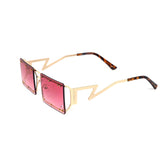 12 Pack: Rimless Wire Skeleton Studded Square Wholesale Sunglasses