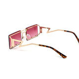 12 Pack: Rimless Wire Skeleton Studded Square Wholesale Sunglasses
