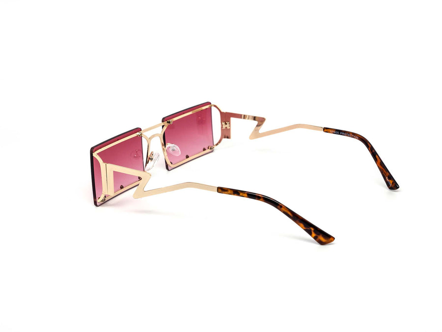 12 Pack: Rimless Wire Skeleton Studded Square Wholesale Sunglasses
