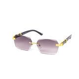 12 Pack: Rimless Miter Hexa Royal Gradient Wholesale Sunglasses