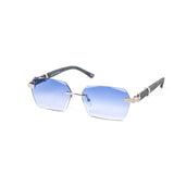 12 Pack: Rimless Miter Hexa Royal Gradient Wholesale Sunglasses