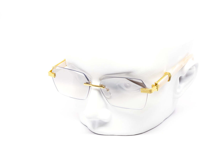 12 Pack: Rimless Miter Hexa Royal Gradient Wholesale Sunglasses