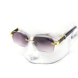 12 Pack: Rimless Miter Hexa Royal Gradient Wholesale Sunglasses