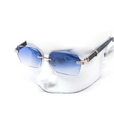 12 Pack: Rimless Miter Hexa Royal Gradient Wholesale Sunglasses