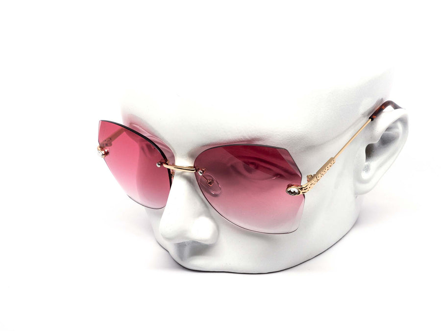 12 Pack: Rimless Miter-cut Color Gradient Wholesale Sunglasses