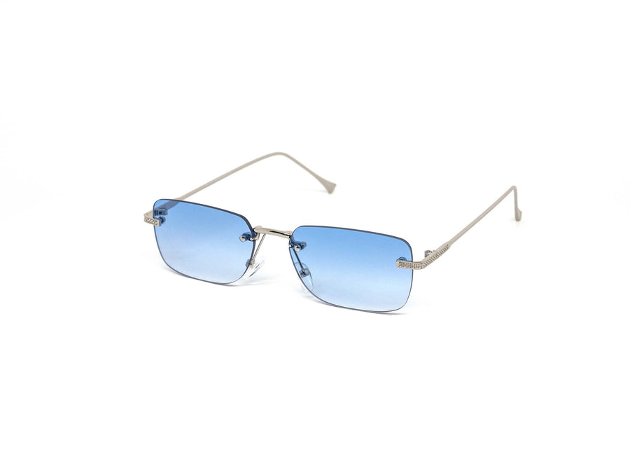 12 Pack: Rimless Color Gradient Slim Metal Wholesale Sunglasses
