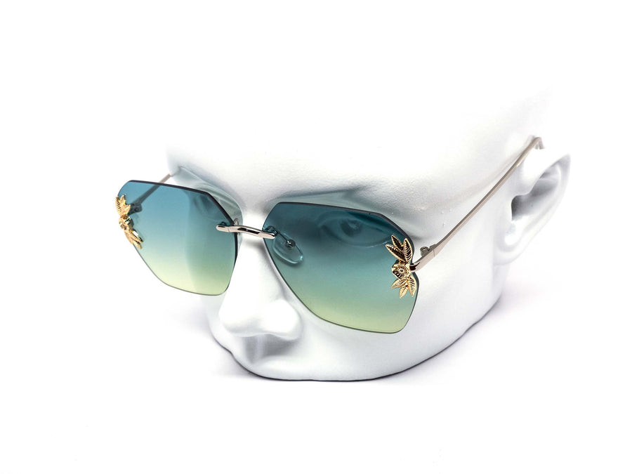 12 Pack: Rimless Floral Oversized Square Duotone Wholesale Sunglasses