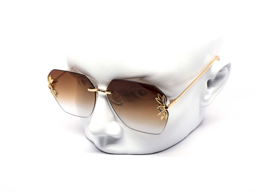 12 Pack: Rimless Floral Oversized Square Duotone Wholesale Sunglasses
