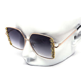 12 Pack: Oversized Square Rhinestone Blossom Wholesale Sunglasses