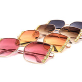 12 Pack: Oversized Square Rhinestone Blossom Wholesale Sunglasses