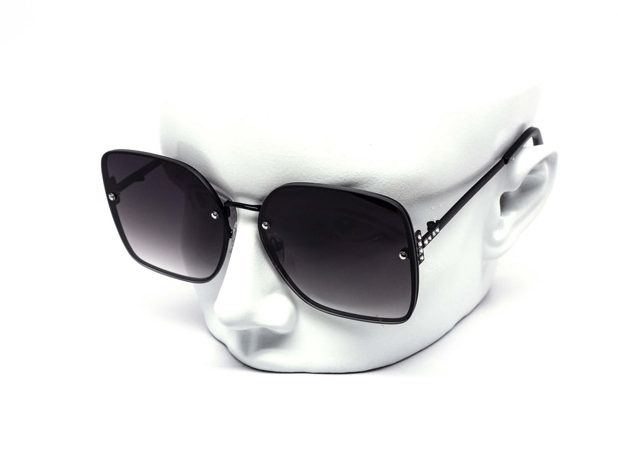 12 Pack: Elegant Rimless T Rhinestone Accent Gradient Wholesale Sunglasses