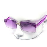 12 Pack: Square Rimless Crystal Color Gradient Wholesale Sunglasses