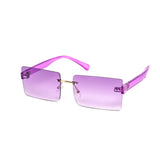 12 Pack: Square Rimless Crystal Color Gradient Wholesale Sunglasses