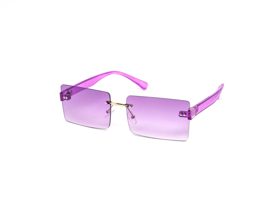 12 Pack: Square Rimless Crystal Color Gradient Wholesale Sunglasses