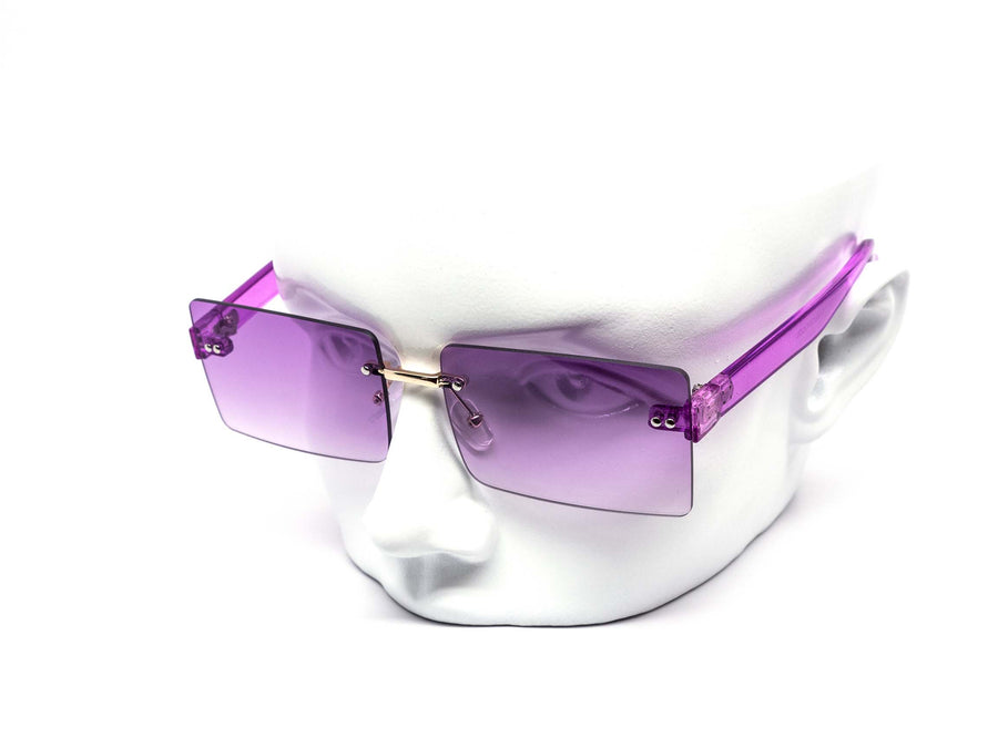 12 Pack: Square Rimless Crystal Color Gradient Wholesale Sunglasses
