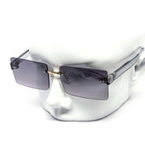 12 Pack: Square Rimless Crystal Color Gradient Wholesale Sunglasses